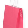 Papiertaschen pink 18+8x22cm mit gedrehten Kordelgriffen