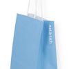 Papiertaschen blau 18+8x22cm mit gedrehten Kordeln   