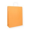 Papiertaschen orange 32+12x41cm mit gedrehten Kordeln