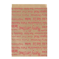 Geschenkflachbeutel Schrift rot 13x18+2cm Klappe