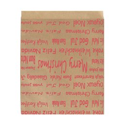 Geschenkflachbeutel Schrift rot 16x18,5+2cm Klappe