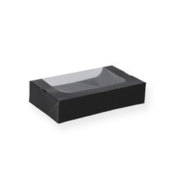 Sushi-Box M schwarz mit  Fenster 200x120x45mm