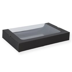 Sushi-Box XL schwarz m. OPP Fenster 300x200x45mm