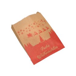 Snackbeutel 12+5x15cm Pergament-Ersatz "Frohe Weihnachten"