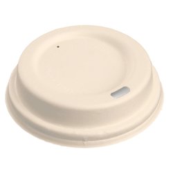 Deckel Bagasse für Kaffeebecher 80mm Durchmesser